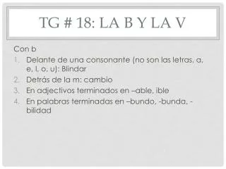 tg 18 la b y la v