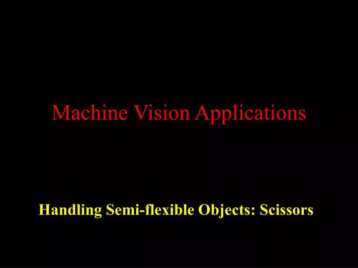 machine vision applications