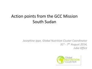 Action points from the GCC Mission South Sudan