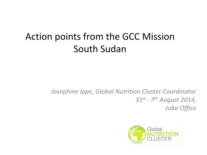 action points from the gcc mission south sudan