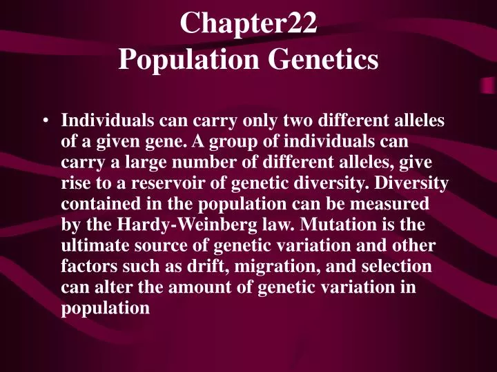 chapter22 population genetics