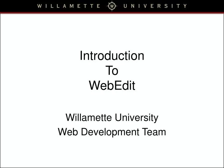 introduction to webedit