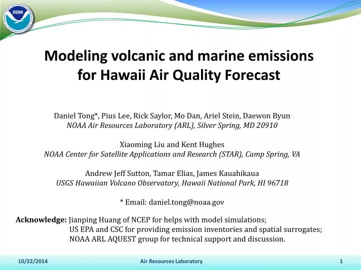 modeling volcanic and marine emissions for hawaii air quality forecast