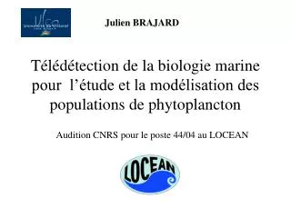 t l d tection de la biologie marine pour l tude et la mod lisation des populations de phytoplancton