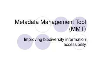 Metadata Management Tool (MMT)