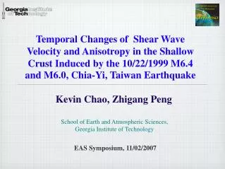 Kevin Chao, Zhigang Peng