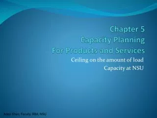 chapter 5 capacity planning for products and services
