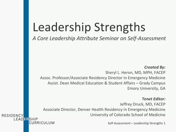 leadership strengths a core leadership attribute seminar on self assessment
