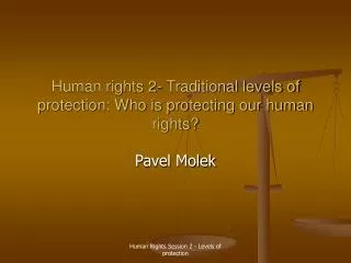 Human rights 2- Traditional levels of protection: Who is protecting our human rights?