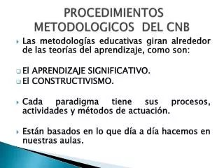 procedimientos metodologicos del cnb