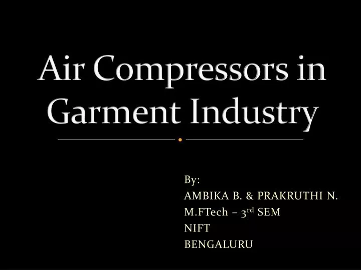 a ir compressors in garment industry