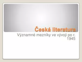 esk literatura