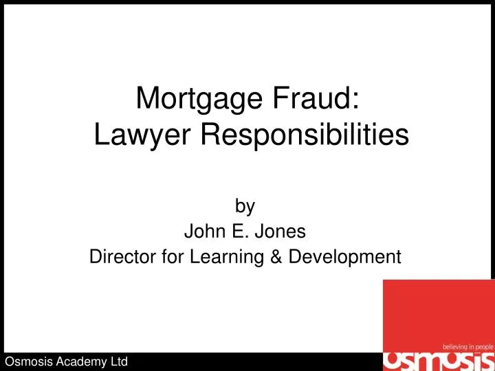 mortgage fraud lawyer responsibilities