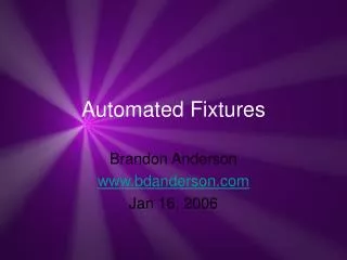 Automated Fixtures