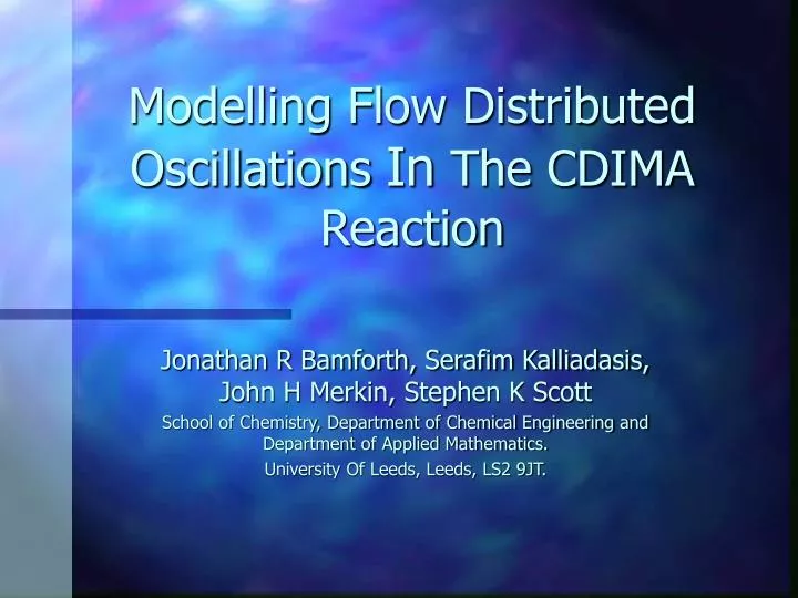 modelling flow distributed oscillations in the cdima reaction
