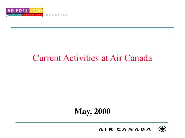 current activities at air canada