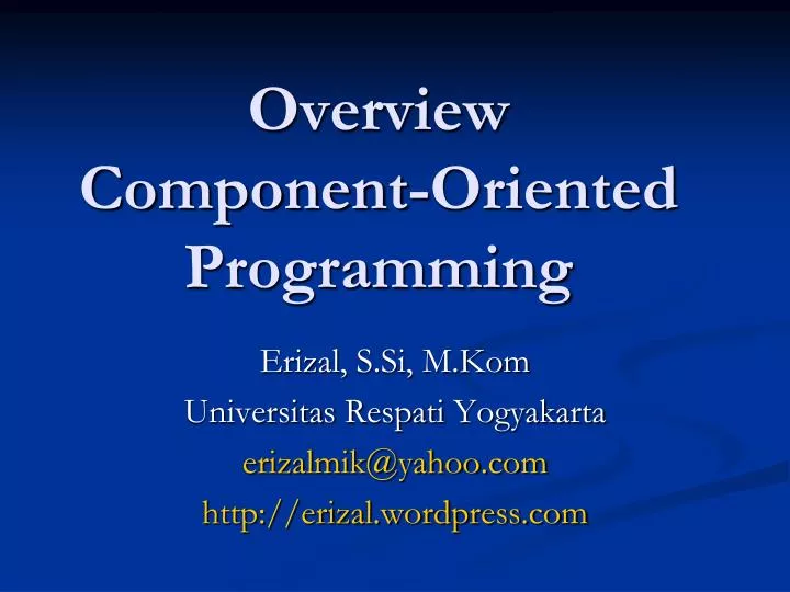 overview component oriented programming