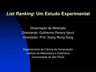 list ranking um estudo experimental