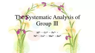 The Systematic Analysis of Group ?