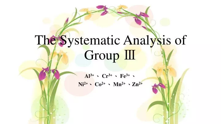 the systematic analysis of group