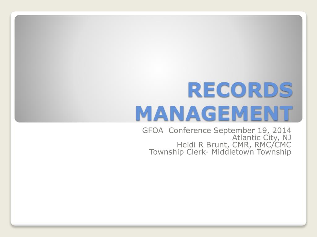 PPT - RECORDS MANAGEMENT PowerPoint Presentation, free download - ID ...