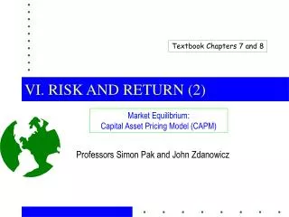 VI. RISK AND RETURN (2)