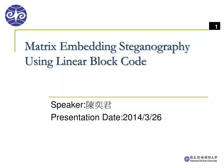 matrix embedding steganography using linear block code