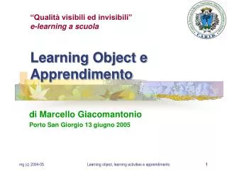 learning object e apprendimento
