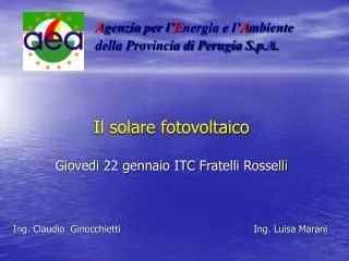 il solare fotovoltaico