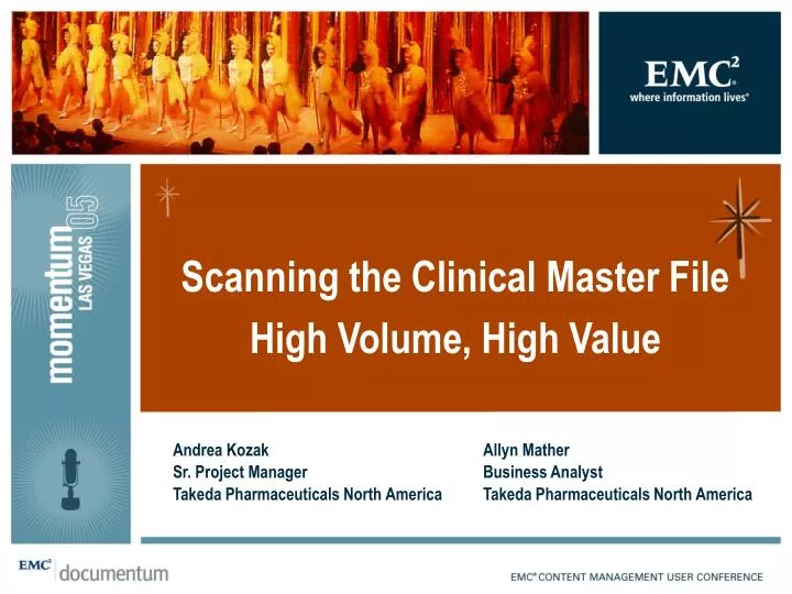 scanning the clinical master file high volume high value