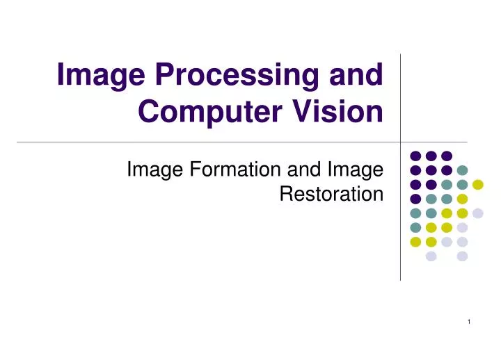 image processing and computer vision