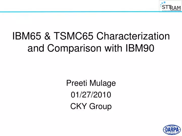 ibm65 tsmc65 characterization and comparison with ibm90