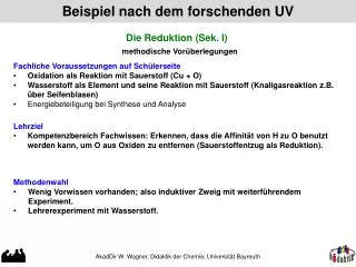 beispiel nach dem forschenden uv