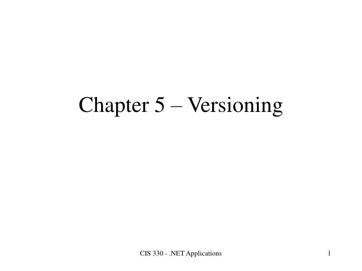 chapter 5 versioning