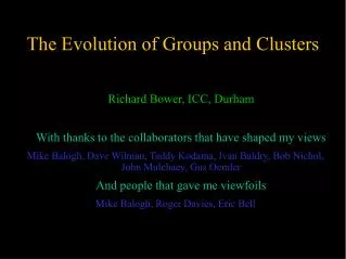 The Evolution of Groups and Clusters