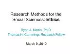 Research Methods for the Social Sciences: Ethics - slide 1