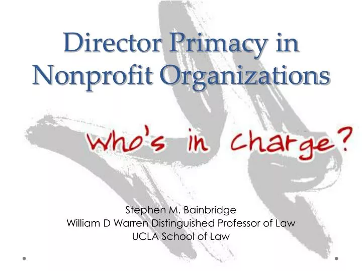 director primacy in nonprofit organizations