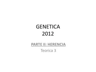 genetica 2012