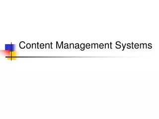 Content Management Systems