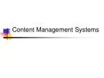 Content Management Systems - slide 1