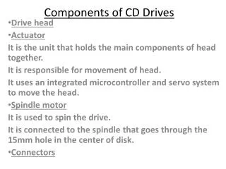Components of CD Drives