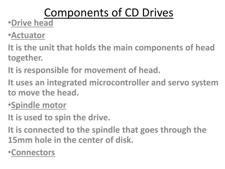 components of cd drives