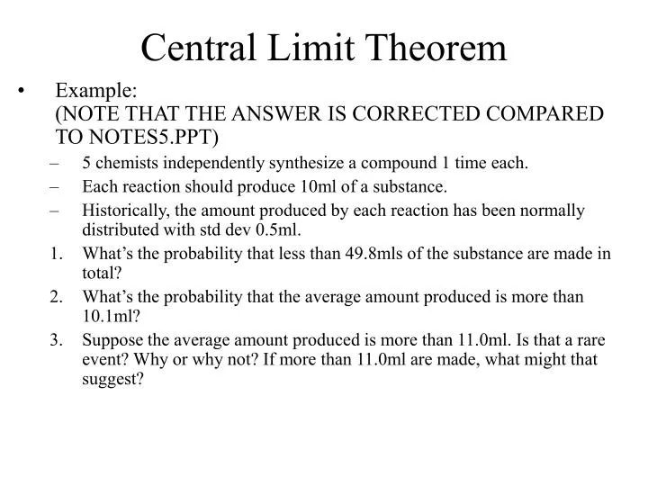 central limit theorem