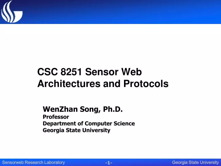 csc 8251 sensor web architectures and protocols