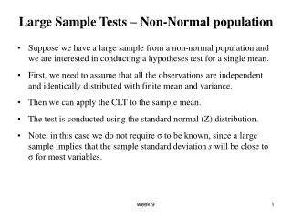 Large Sample Tests – Non-Normal population