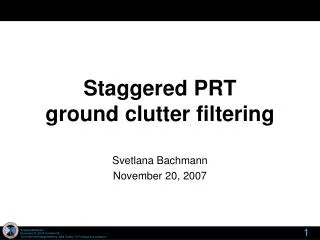 Staggered PRT ground clutter filtering
