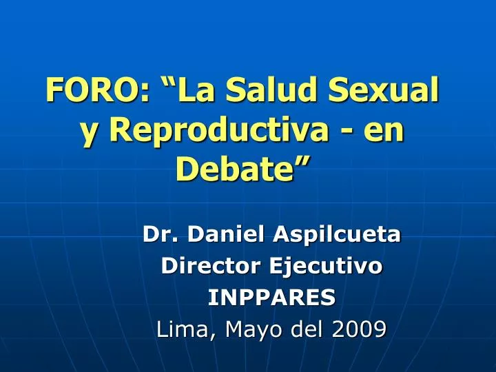 foro la salud sexual y reproductiva en debate