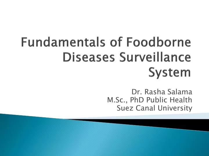 fundamentals of foodborne diseases s urveillance s ystem
