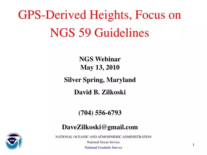gps derived heights focus on ngs 59 guidelines