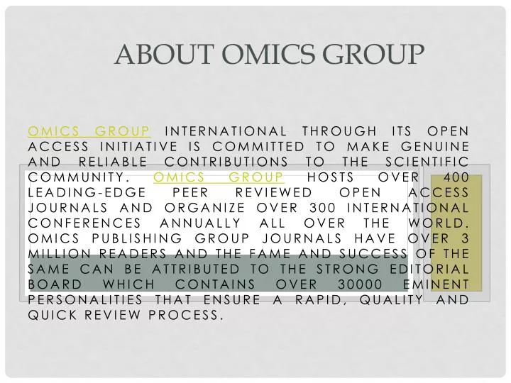 about omics group